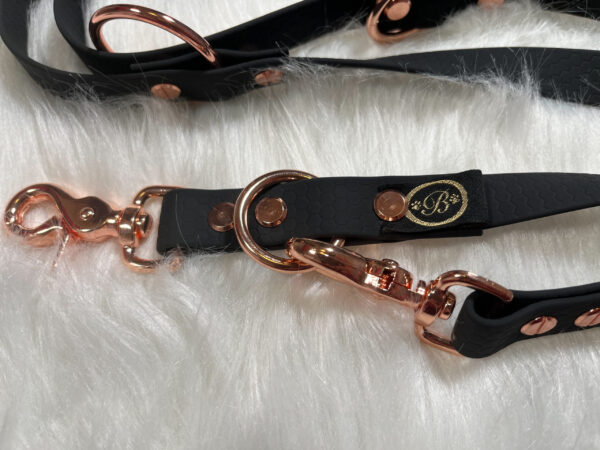 Biothane Leine mit Scherenkarabiner in schwarz
