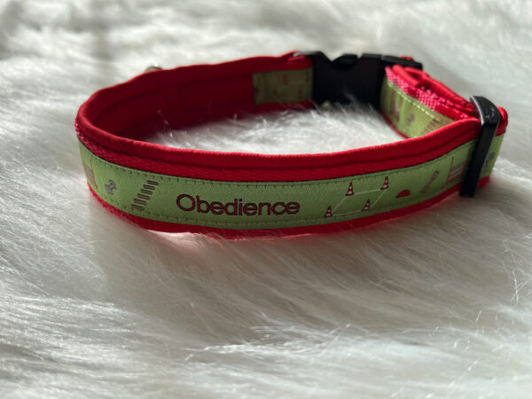 genähtes Halsband mit Softshell und Plastikschnalle