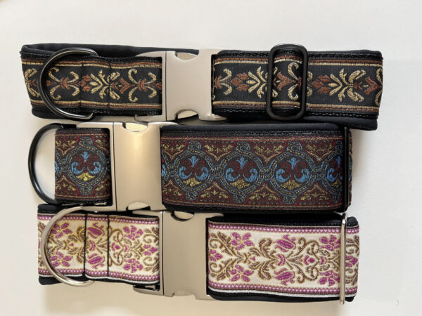 genähtes Halsband mit Webband und Aluschnalle