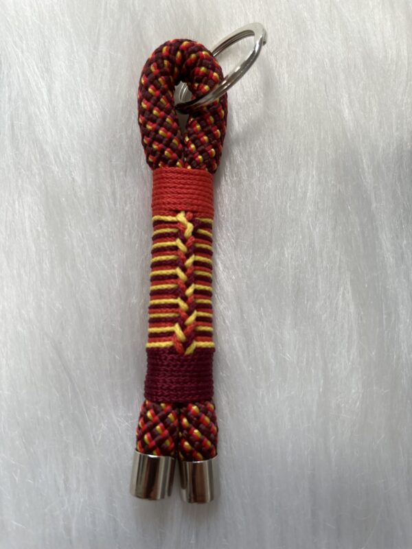 15-Schlüsselanhänger Rot - Gelb geflochten