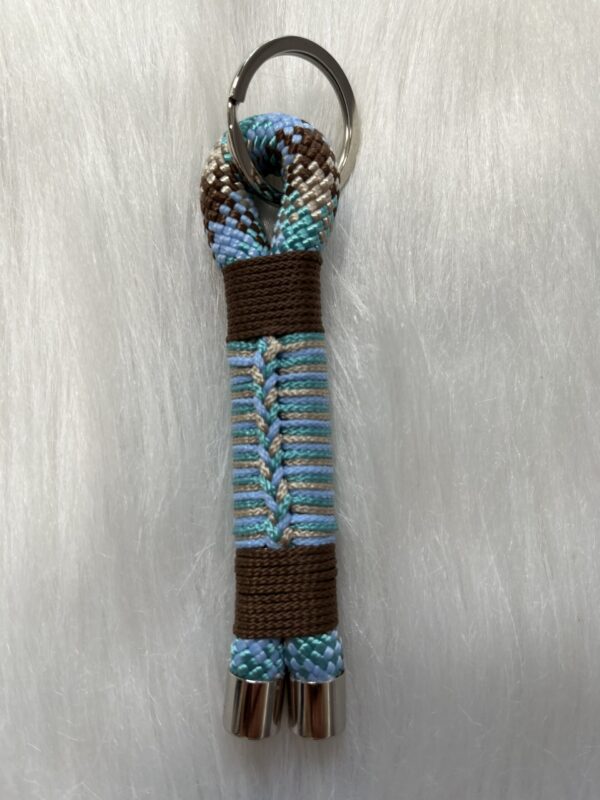 16-Schlüsselanhänger Hellblau - Hellblau geflochten