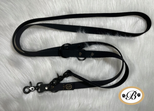 Biothane Leine mit Scherenkarabiner in schwarz